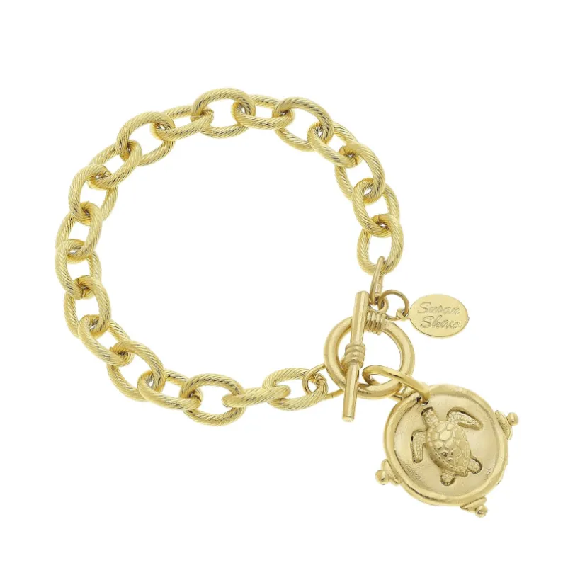 Gold Turtle Intaglio Bracelet