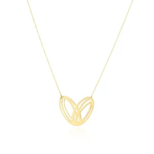 Gold Woven Heart Necklace