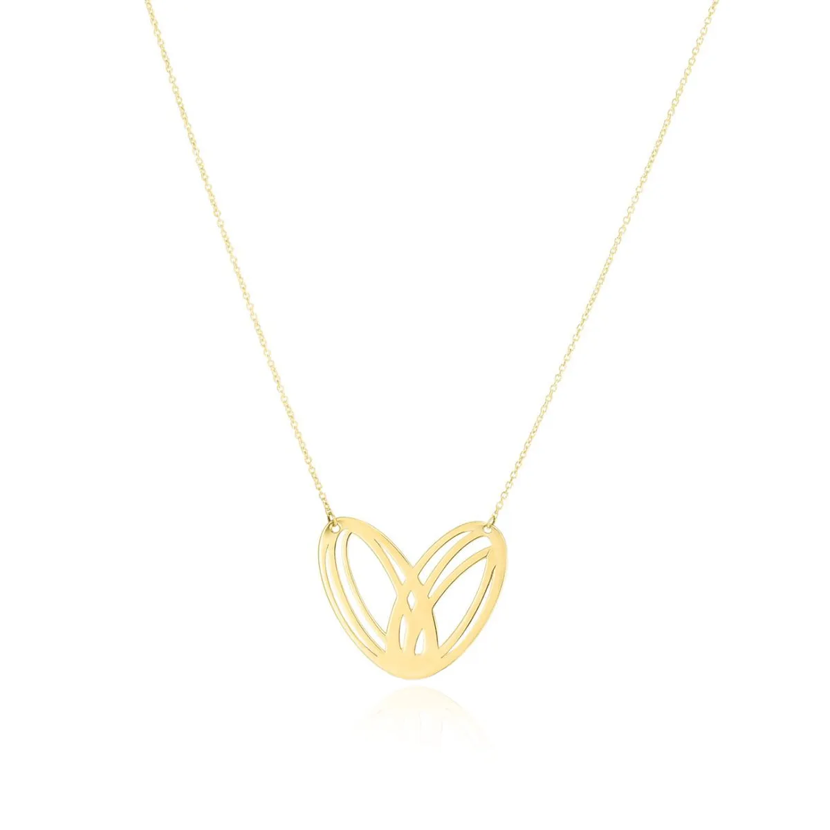 Gold Woven Heart Necklace