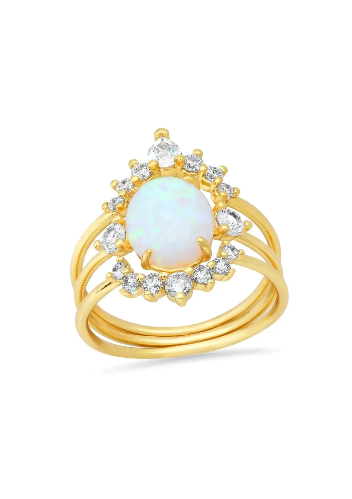 Halo Ring Stack October - Opal