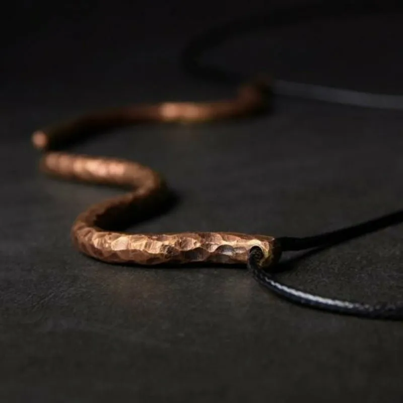 Hand Hammered Solid Copper Pendant Necklace