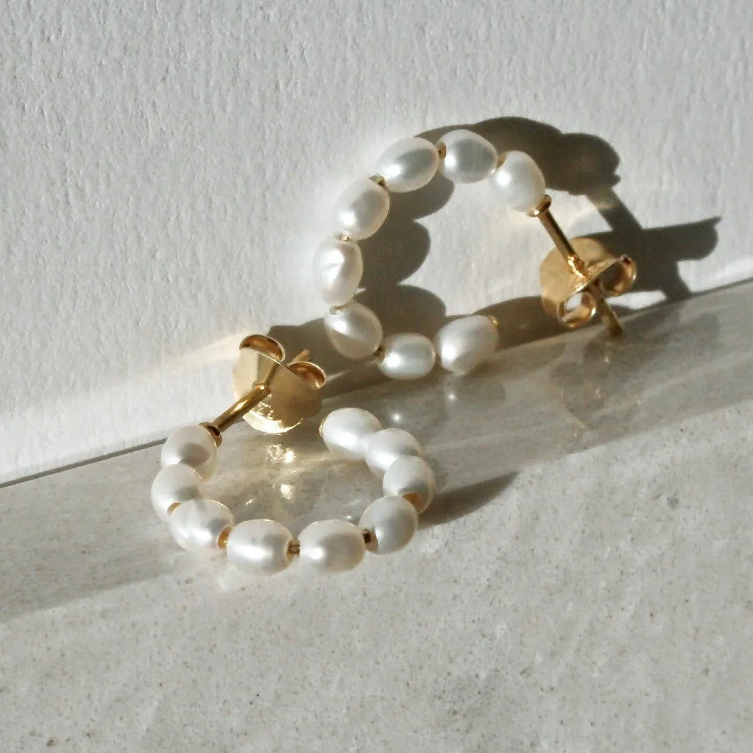 Hoop Pearl Earrings Small