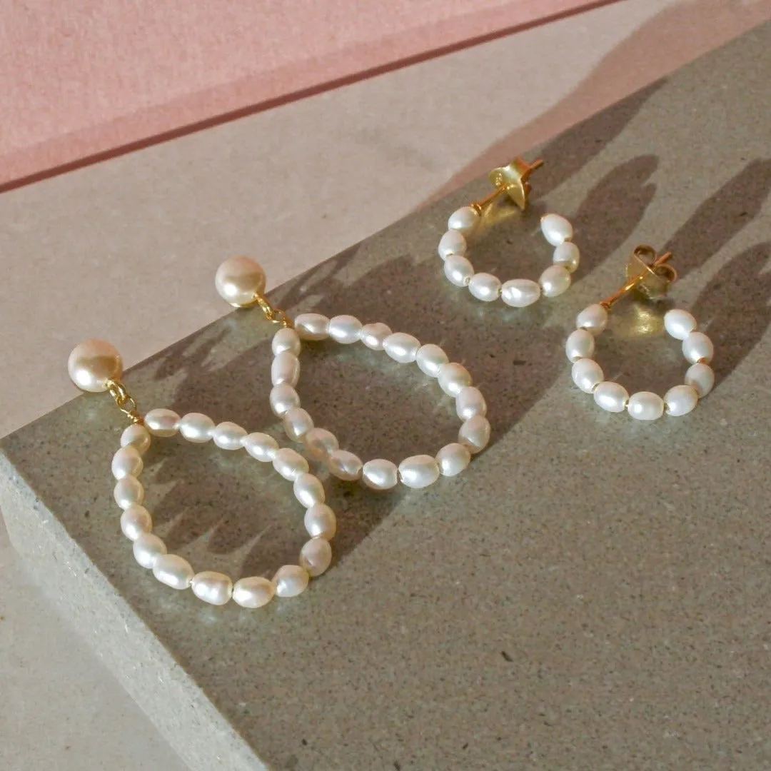 Hoop Pearl Earrings Small