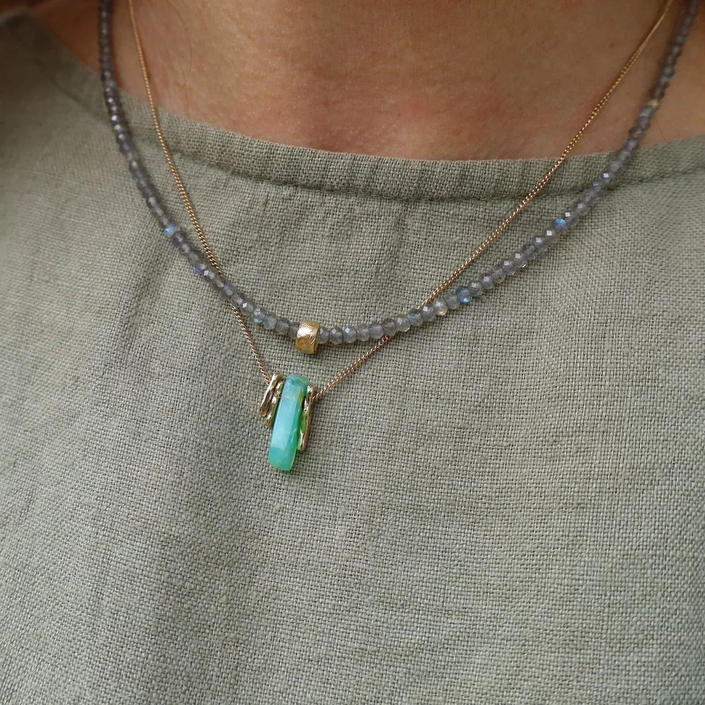 Jamie Joseph Peruvian Opal Slice Necklace