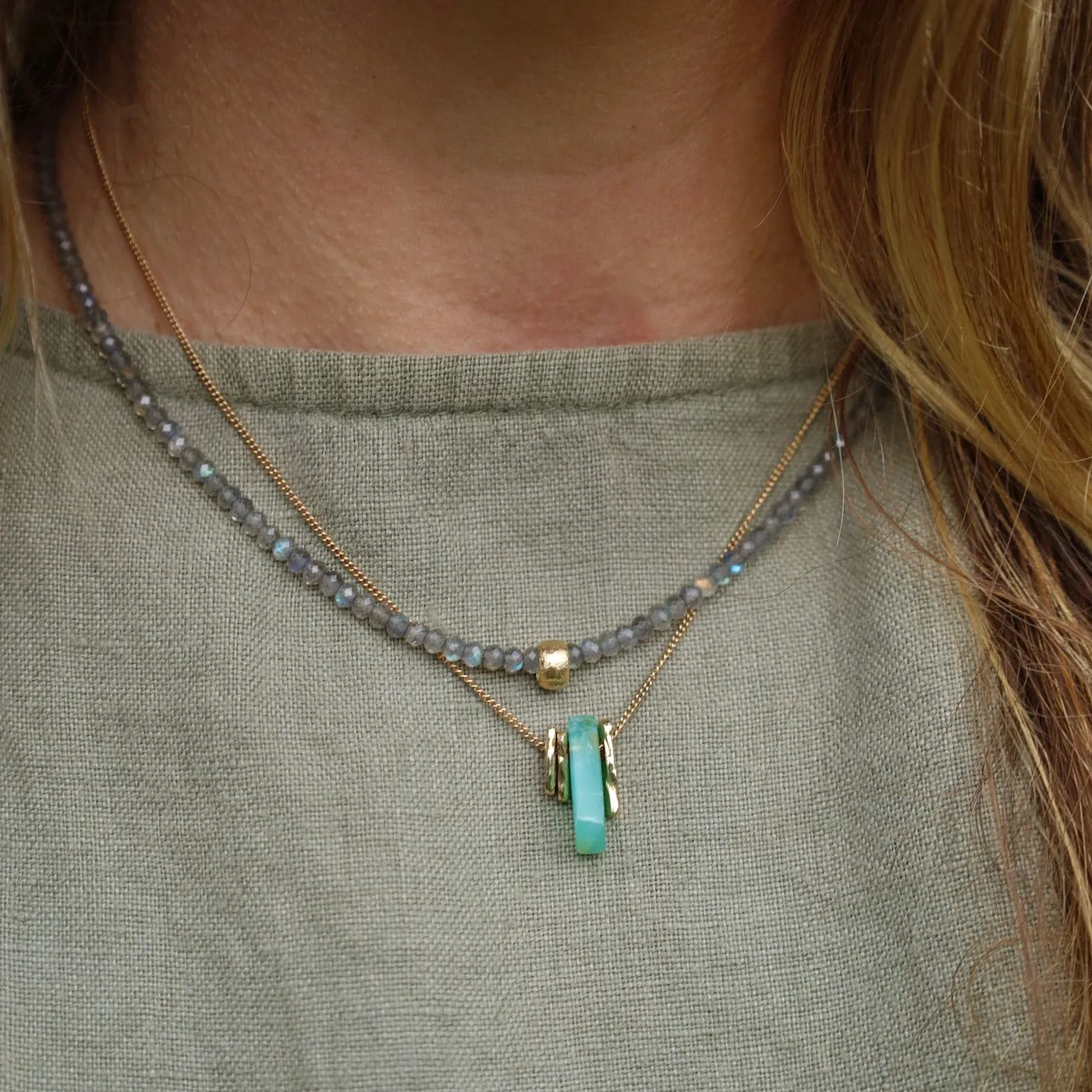 Jamie Joseph Peruvian Opal Slice Necklace