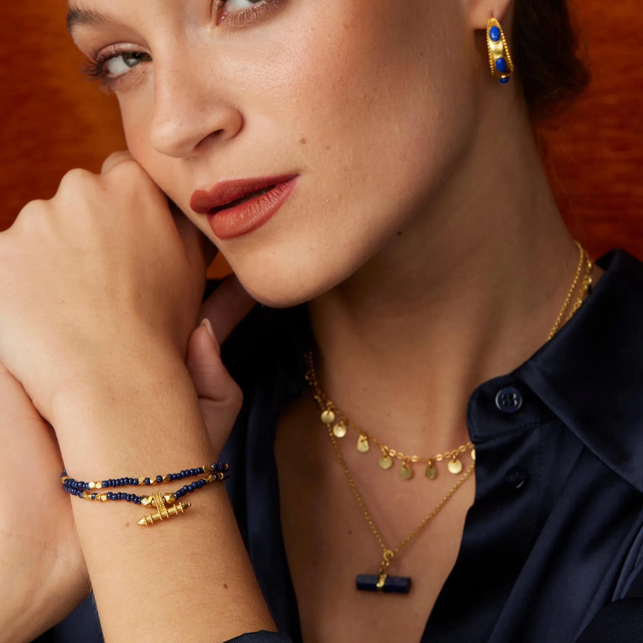 Jaya Beaded Bracelet Set Navy