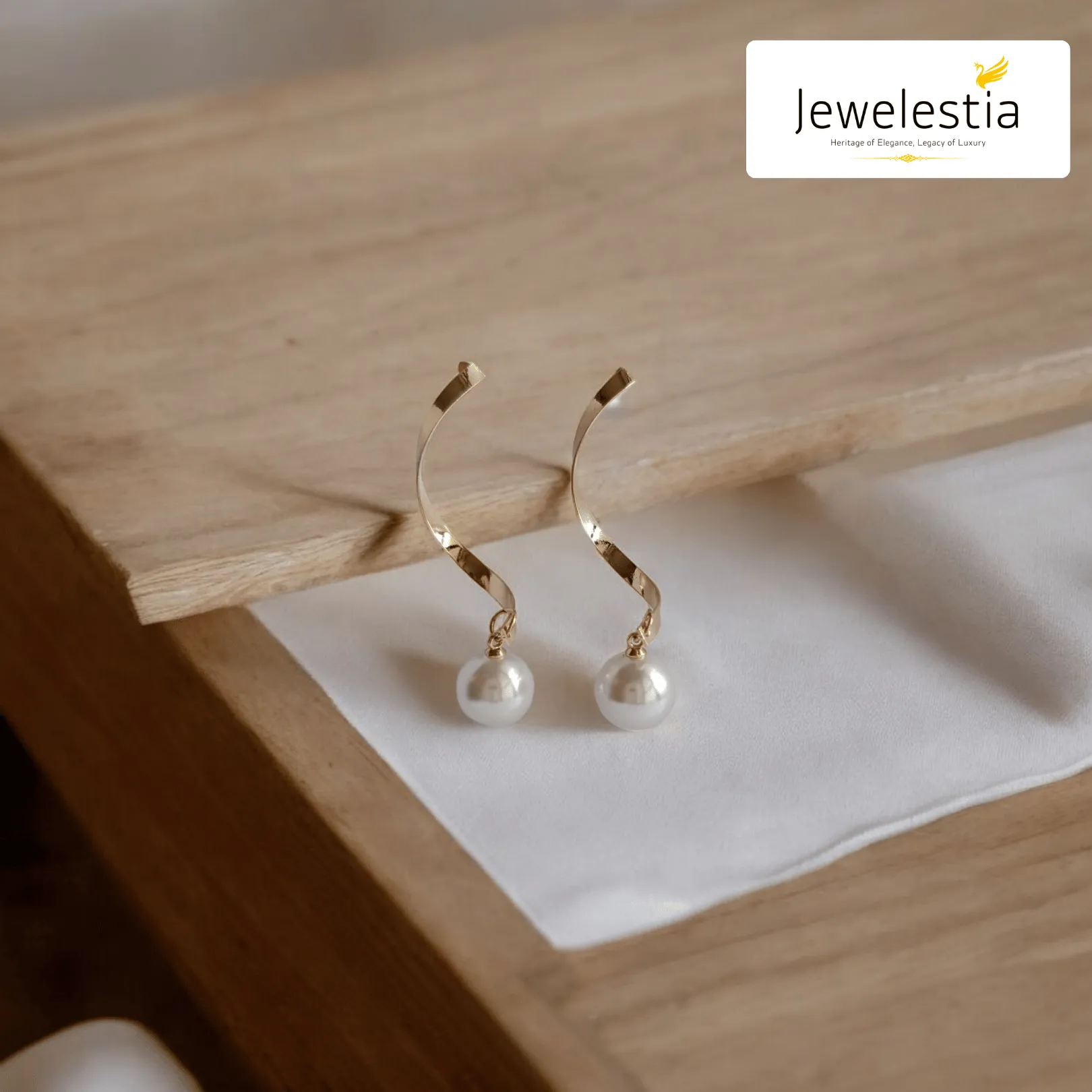 Jewelestia Twisted Pearl Drop Earrings