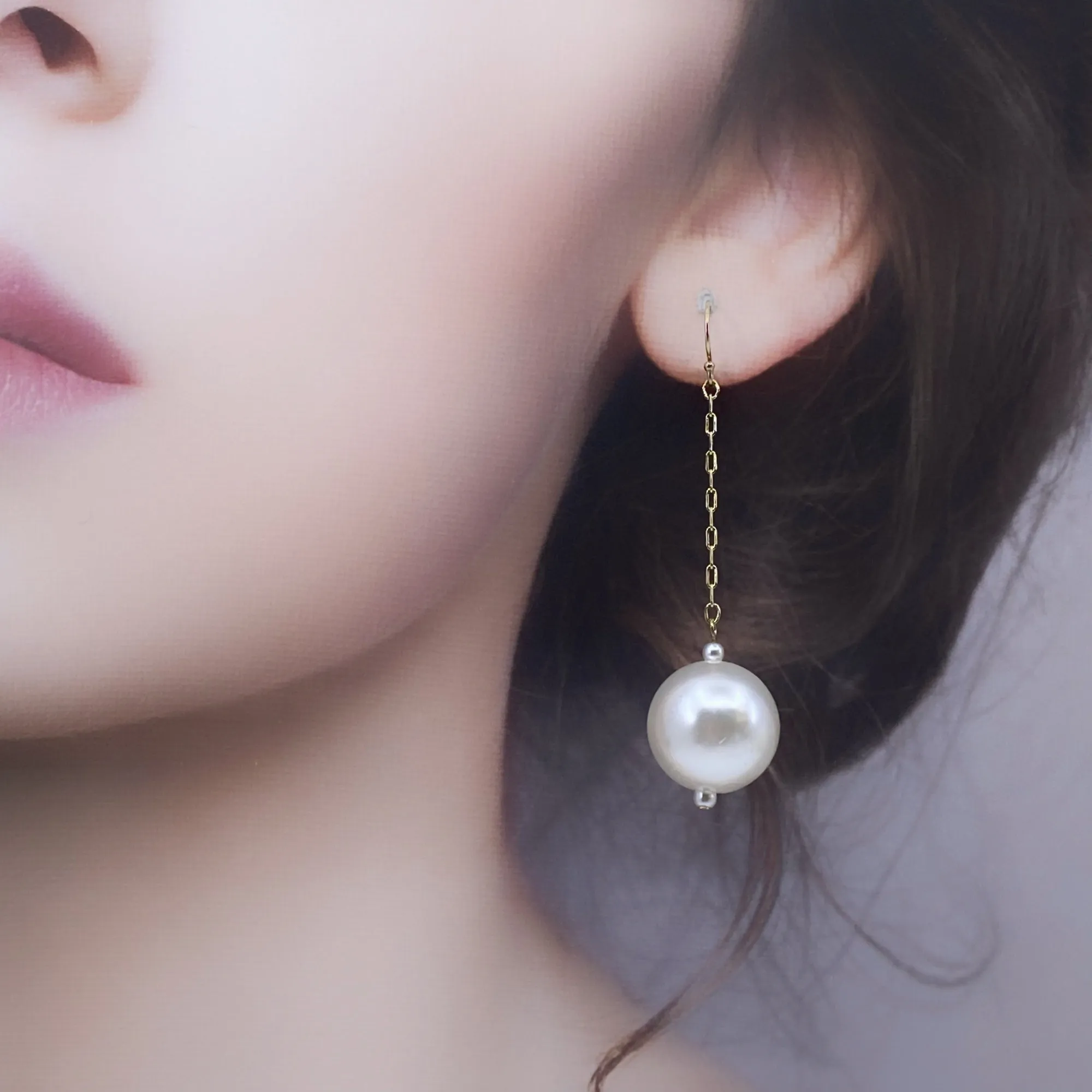 Large Pearl Dangle Earrings