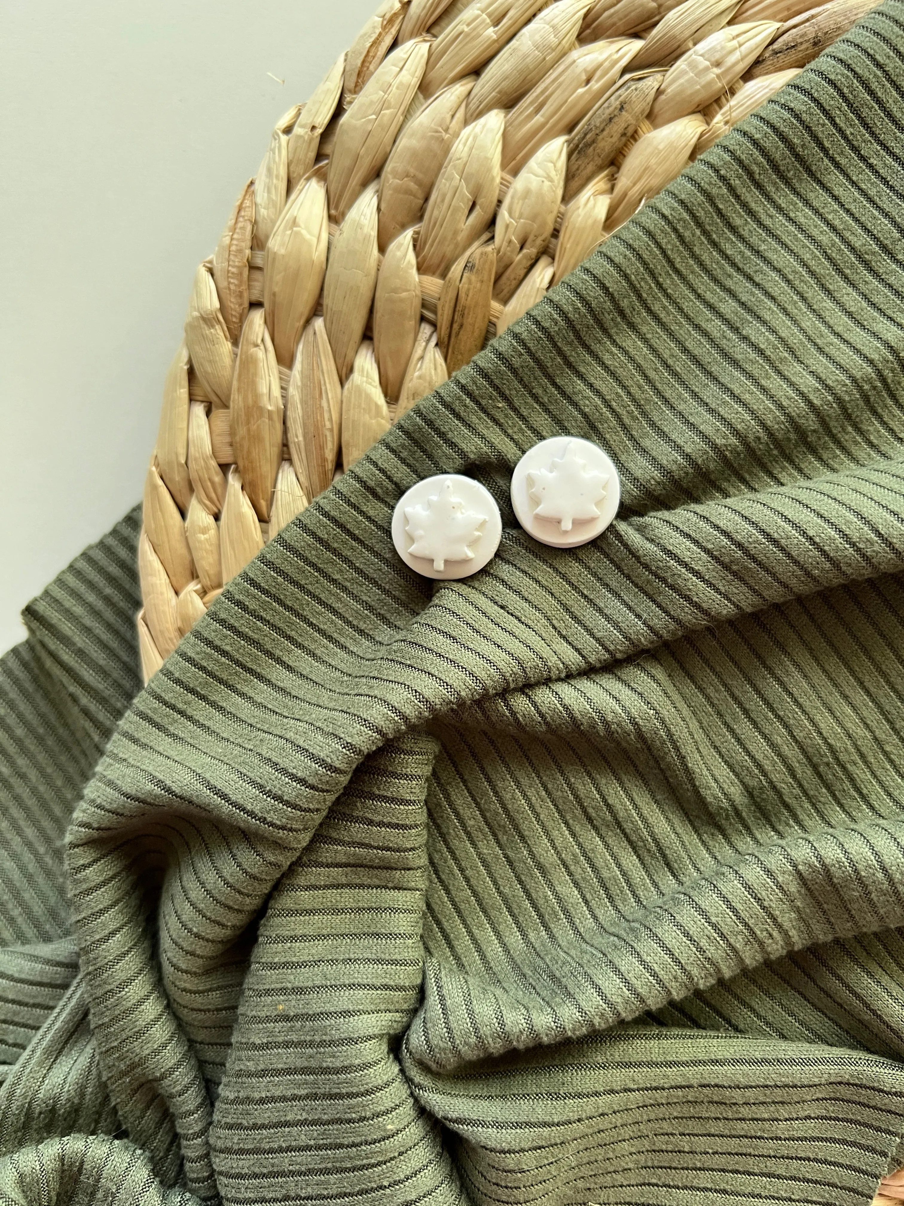 Leaf Studs | Clay Earrings