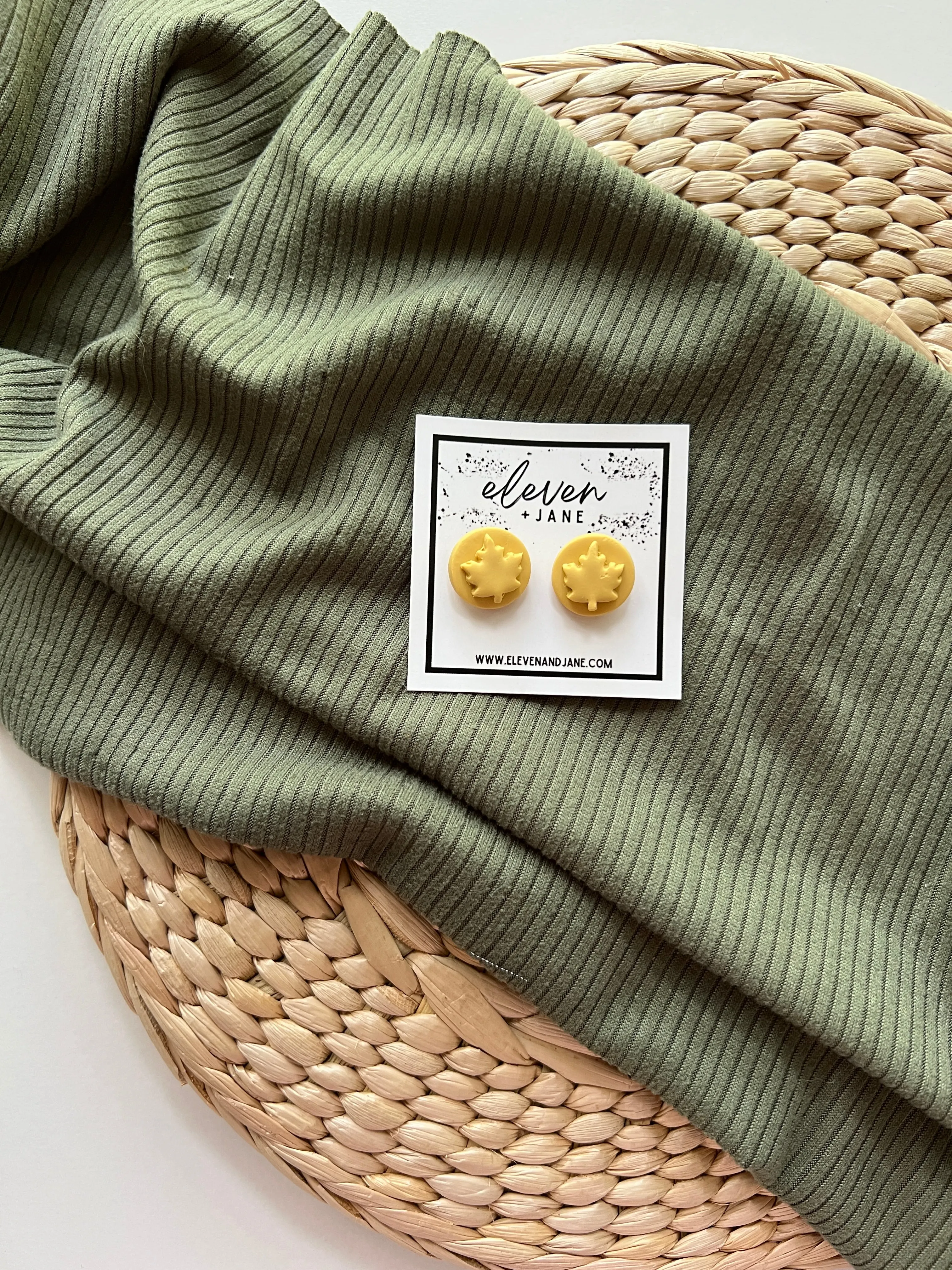 Leaf Studs | Clay Earrings