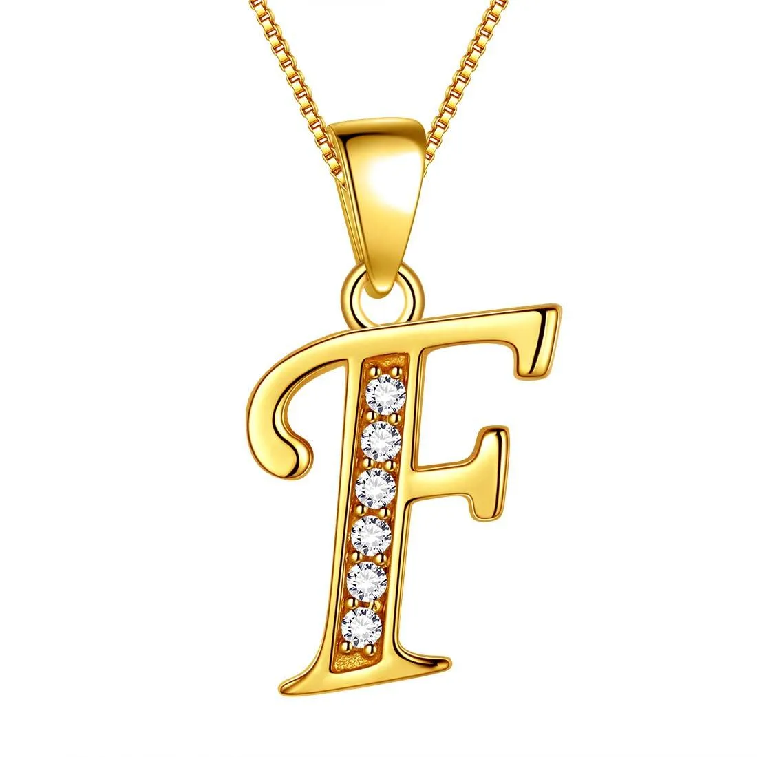 Letter F Initial Necklaces Pendant Women Men Name Jewelry Gift 925 Silver