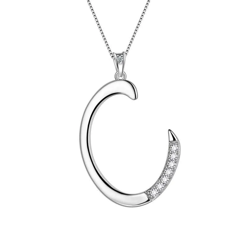 Letter Initial C Necklaces Pendant Women Girls Name Jewelry Gift 925 Sterling Silver