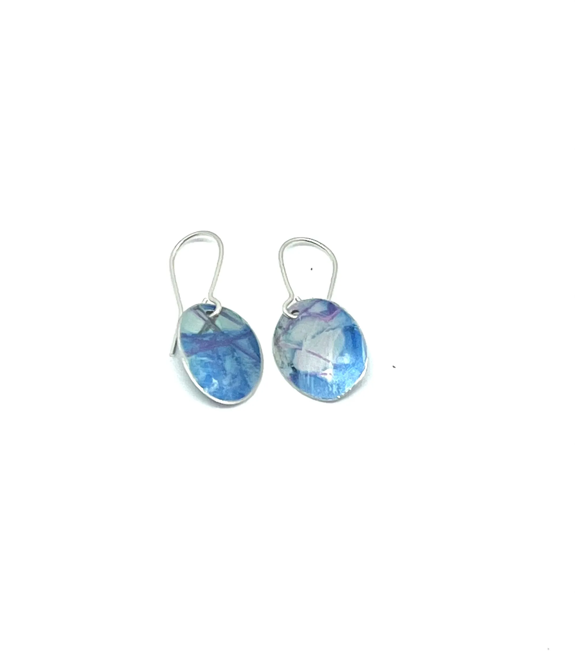 Light blue mix Oval Earrings