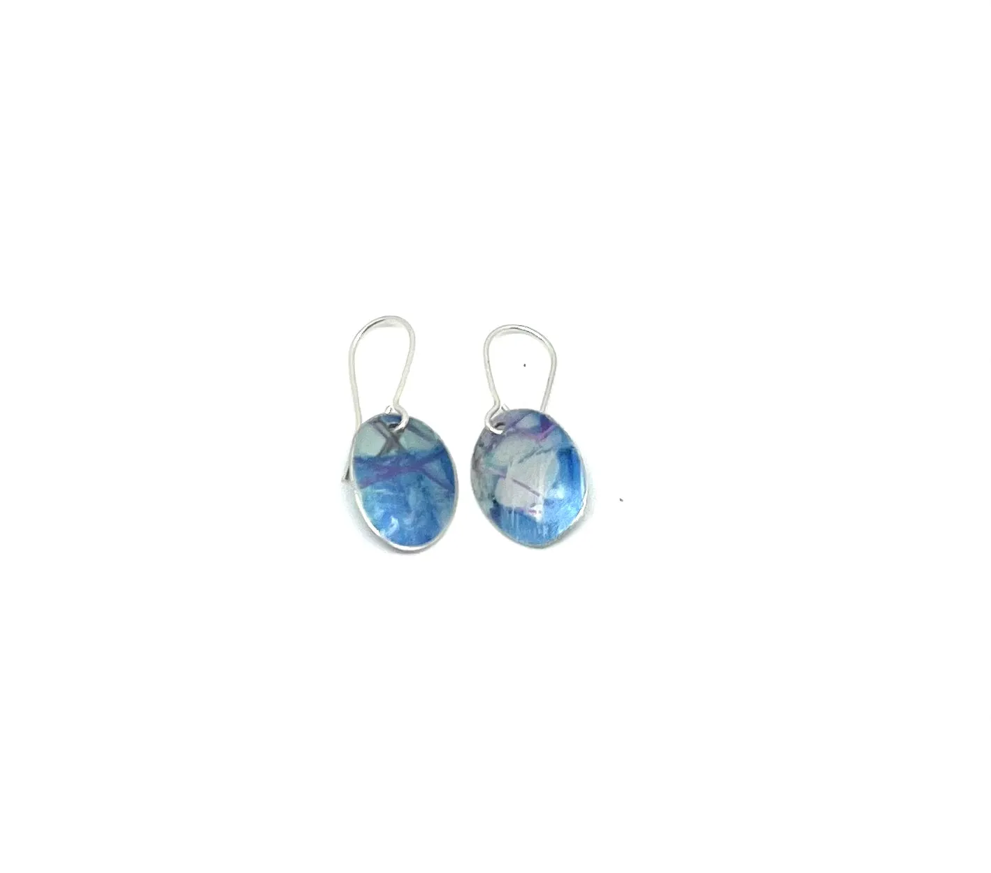 Light blue mix Oval Earrings