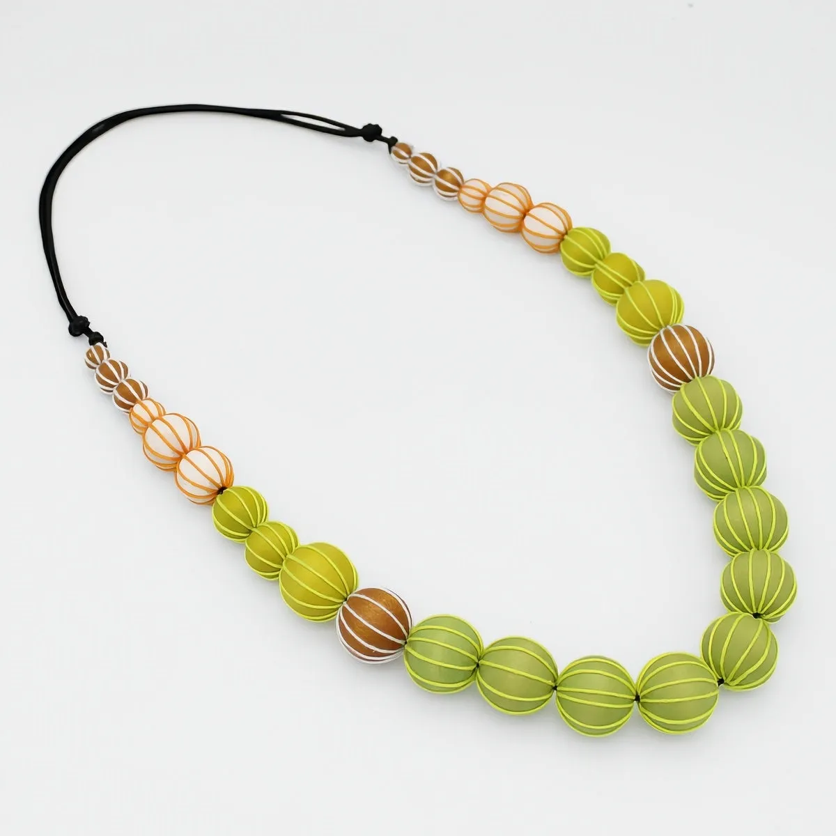 Lime Pietra Graduated Wrapped Bead Necklace