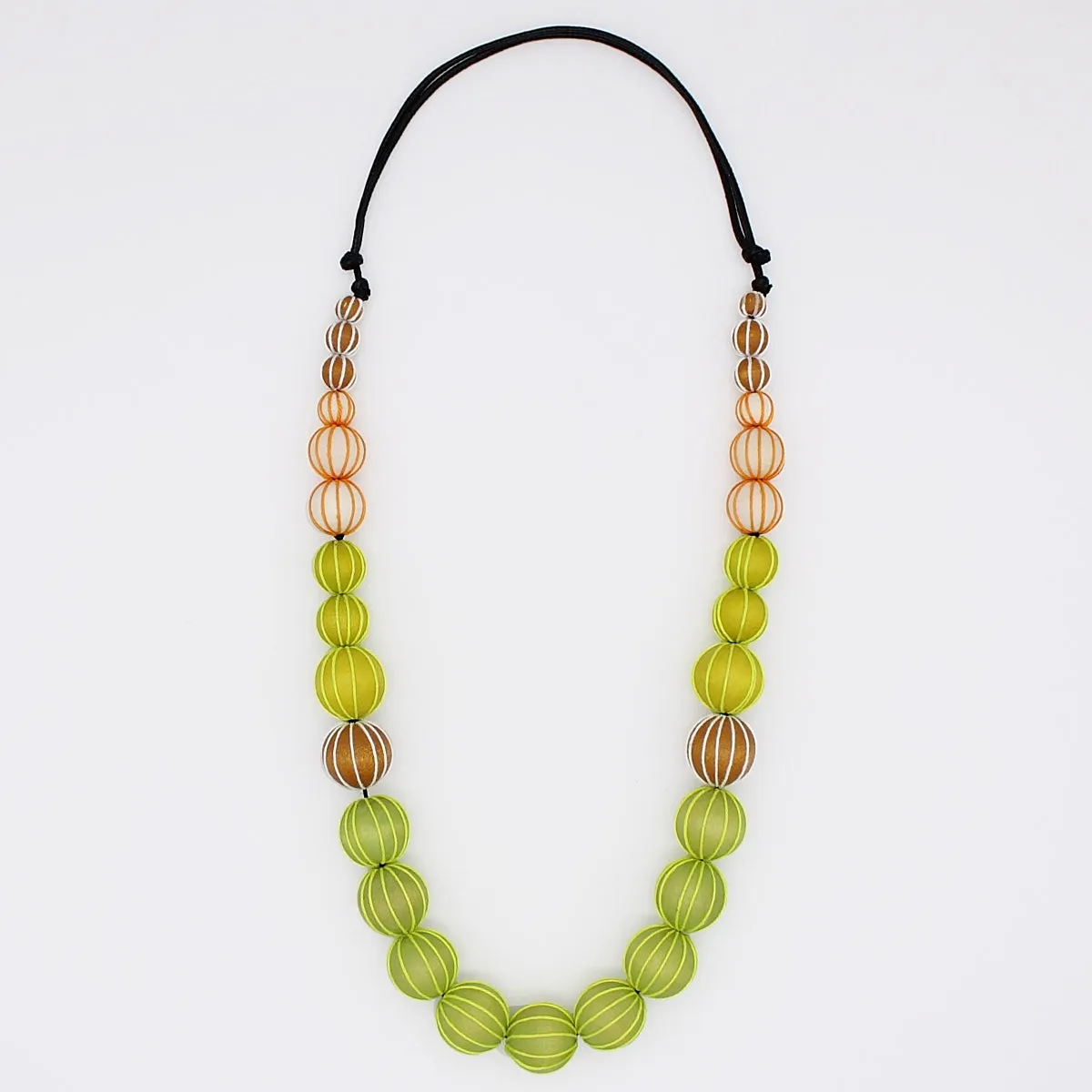 Lime Pietra Graduated Wrapped Bead Necklace