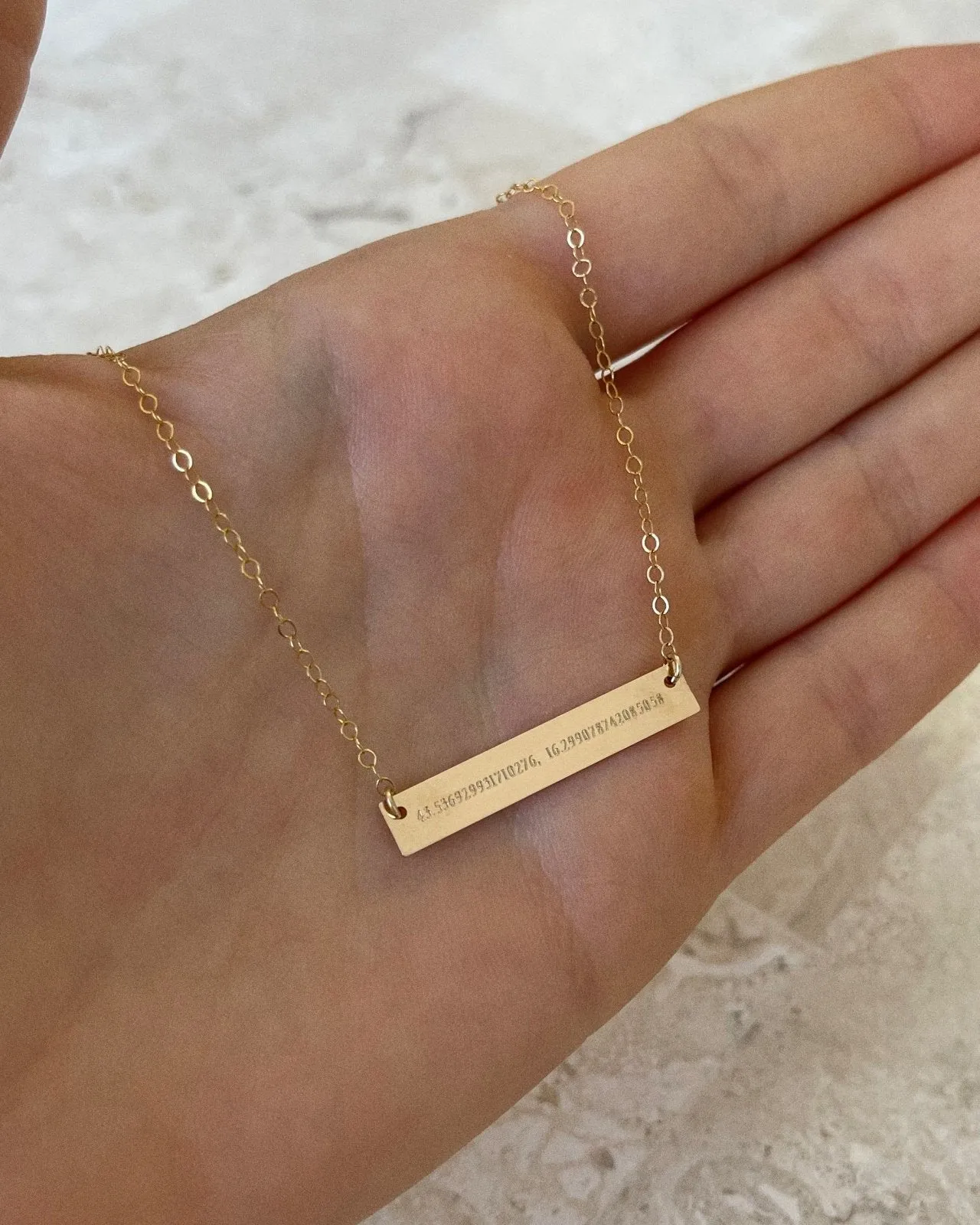 Location Coordinates Bar Necklace