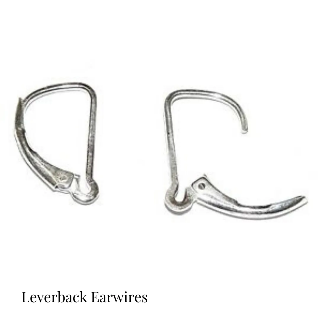 Long Silver Earrings for Sensitive Ears With Agate Stones