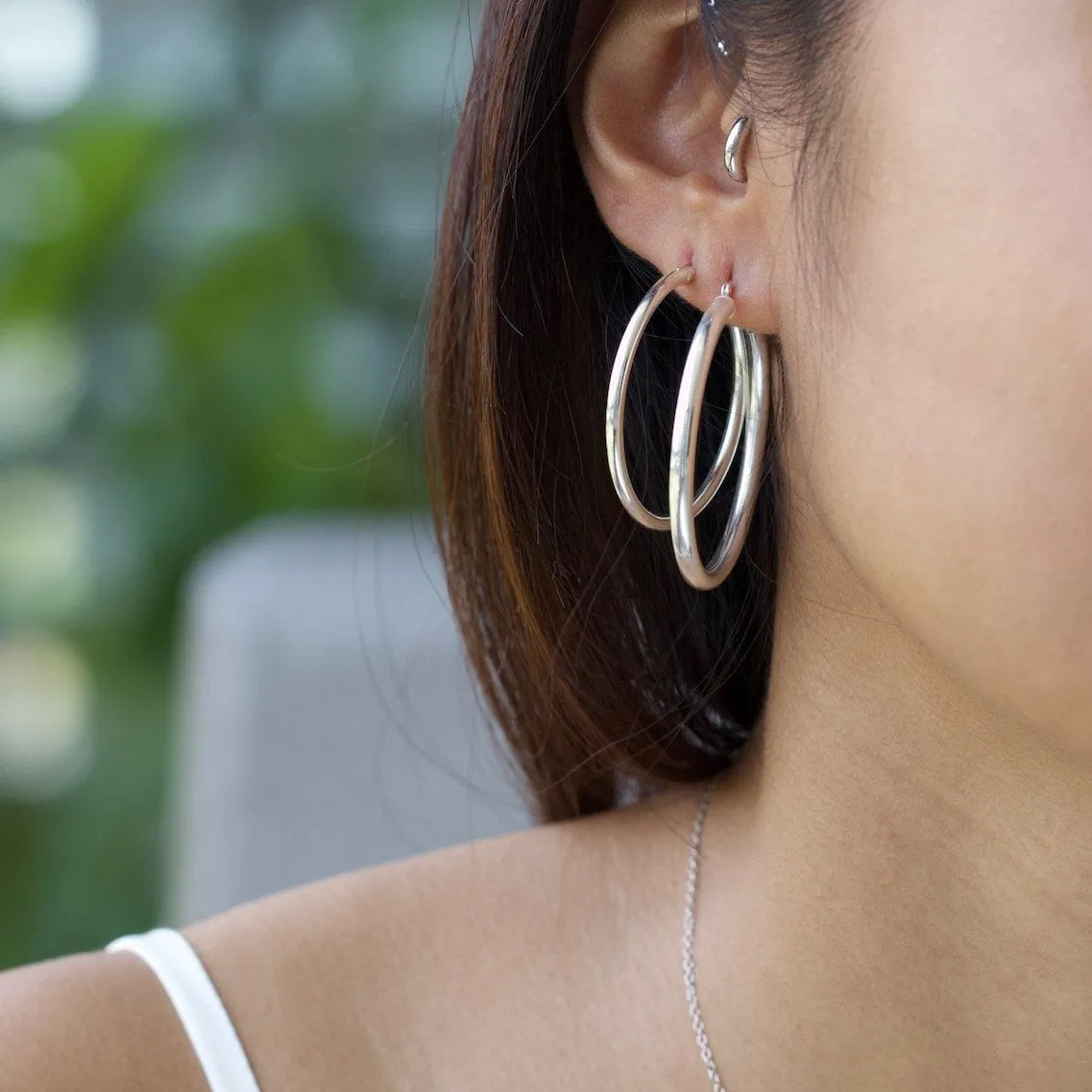 Modern Around Large Hoop Earrings