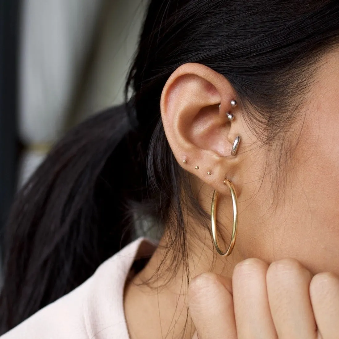 Modern Around Large Hoop Earrings