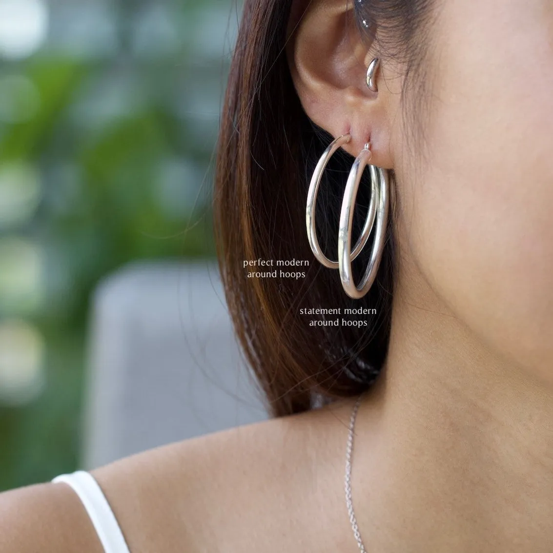 Modern Around Large Hoop Earrings