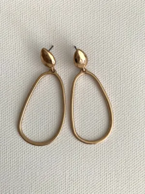 Modernistic Gold Dangling Hoops