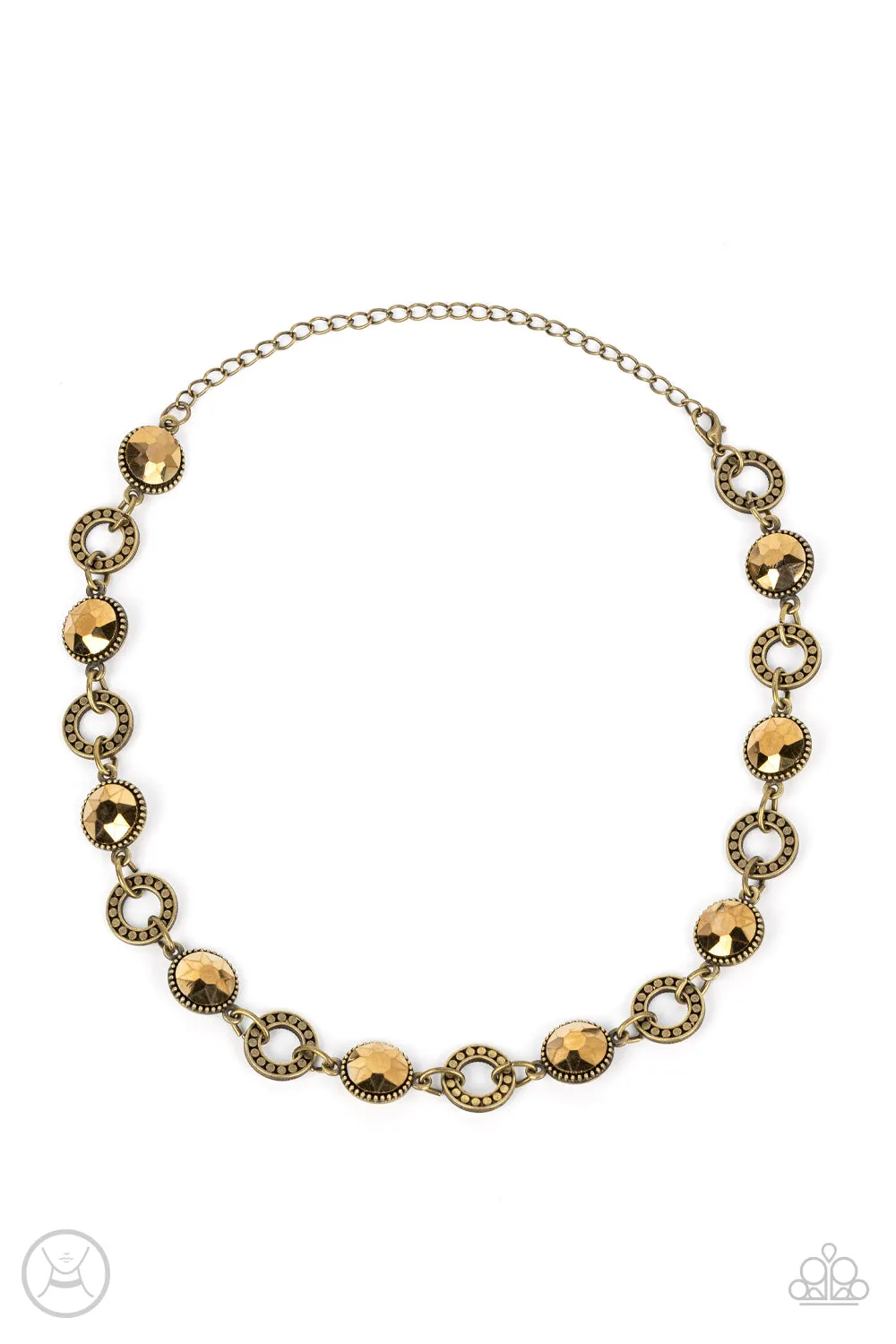 Necklaces Rhinestone Rollout - Brass N386