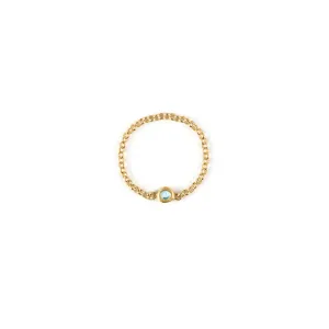 November Topaz Birthstone Chain Link Ring