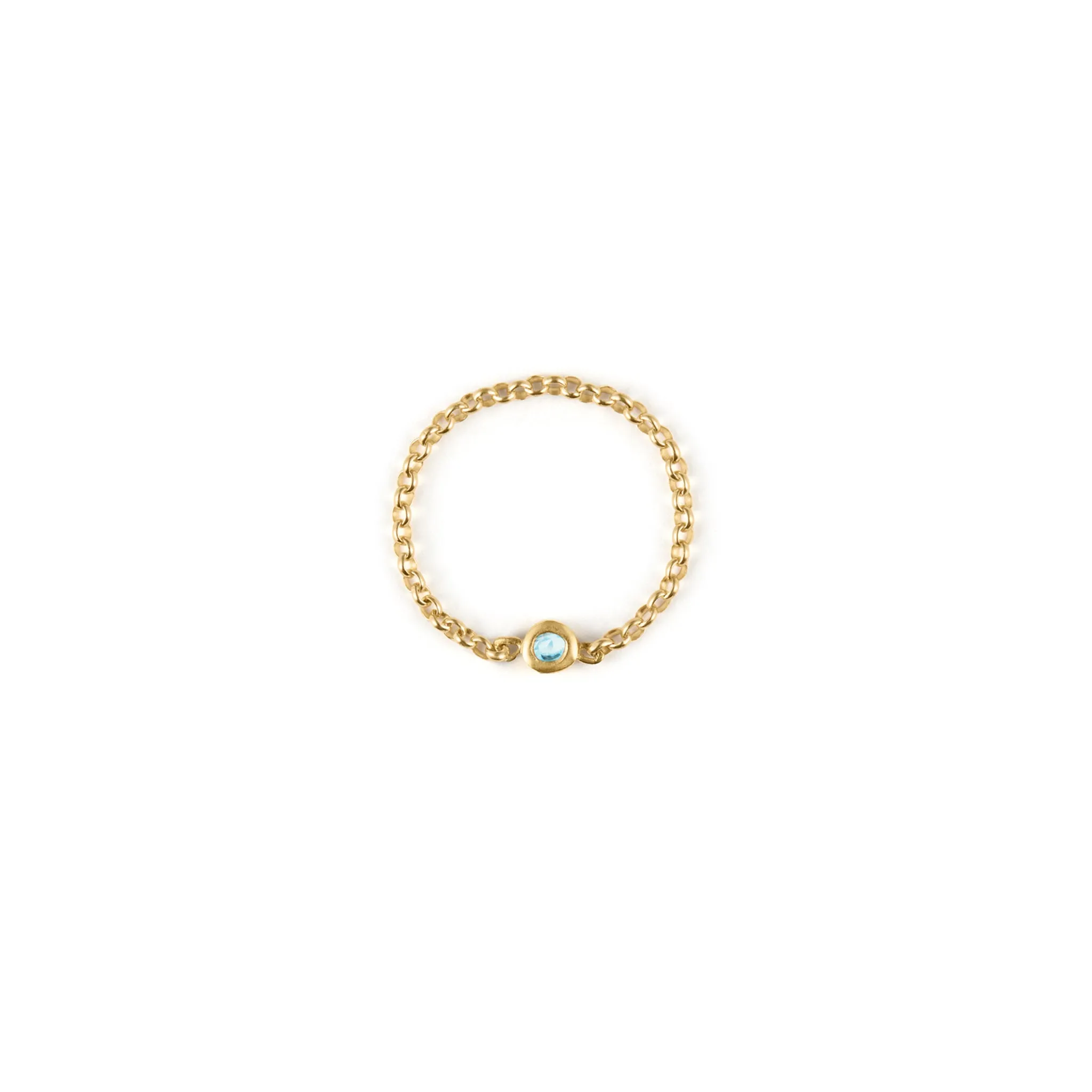 November Topaz Birthstone Chain Link Ring