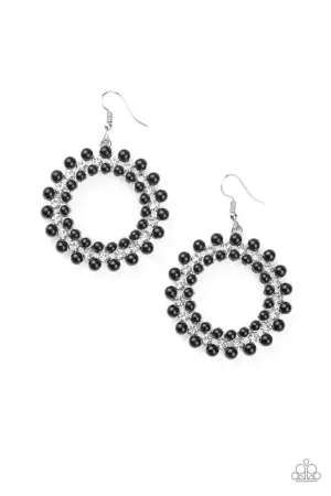 Paparazzi Earring ~ Pearly Poise - Black