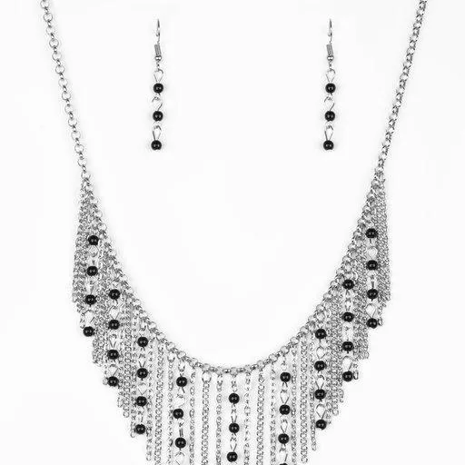 Paparazzi Necklace ~ Harlem Hideaway - Black