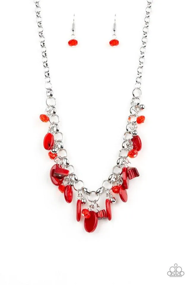 Paparazzi Necklace ~ I Want To SEA The World - Red