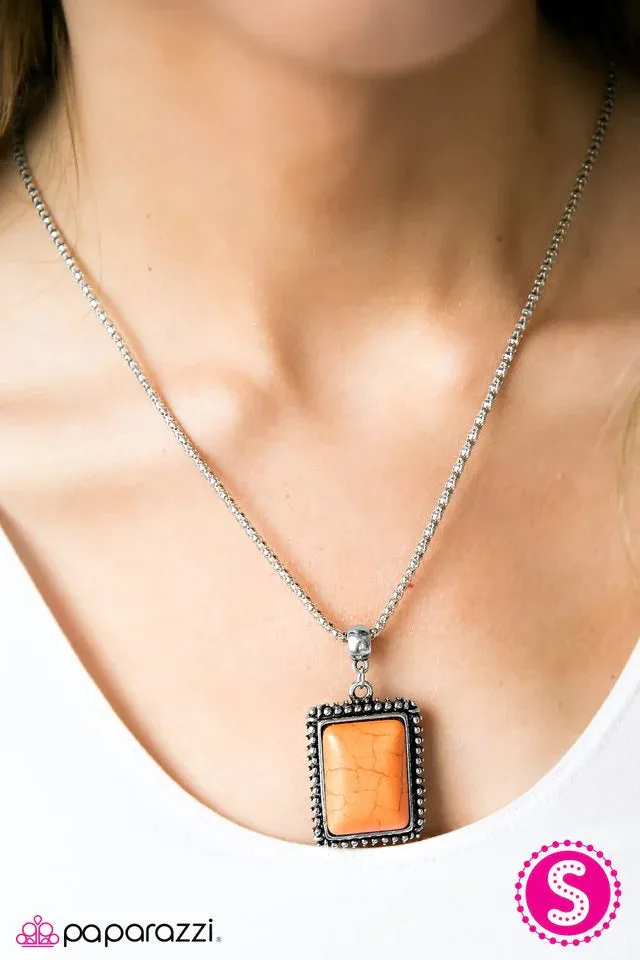 Paparazzi Necklace ~ Meadow Plains - Orange