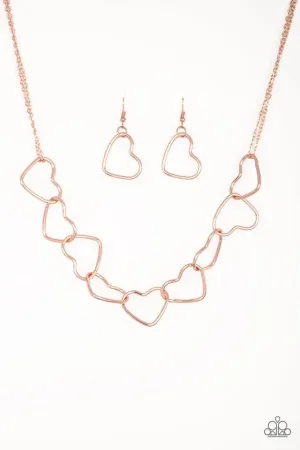 Paparazzi Necklace ~ Unbreak My Heart - Rose Gold