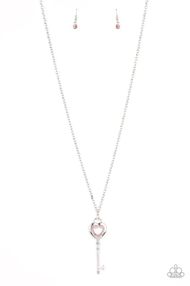 Paparazzi Necklace ~ Unlock Your Heart - Pink