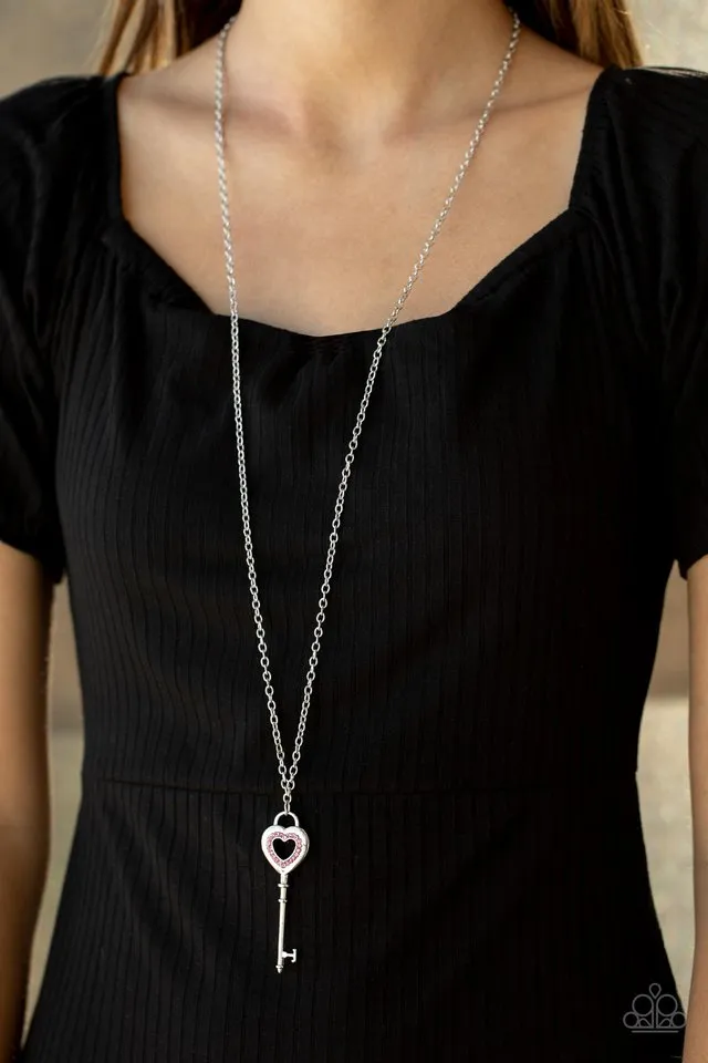 Paparazzi Necklace ~ Unlock Your Heart - Pink