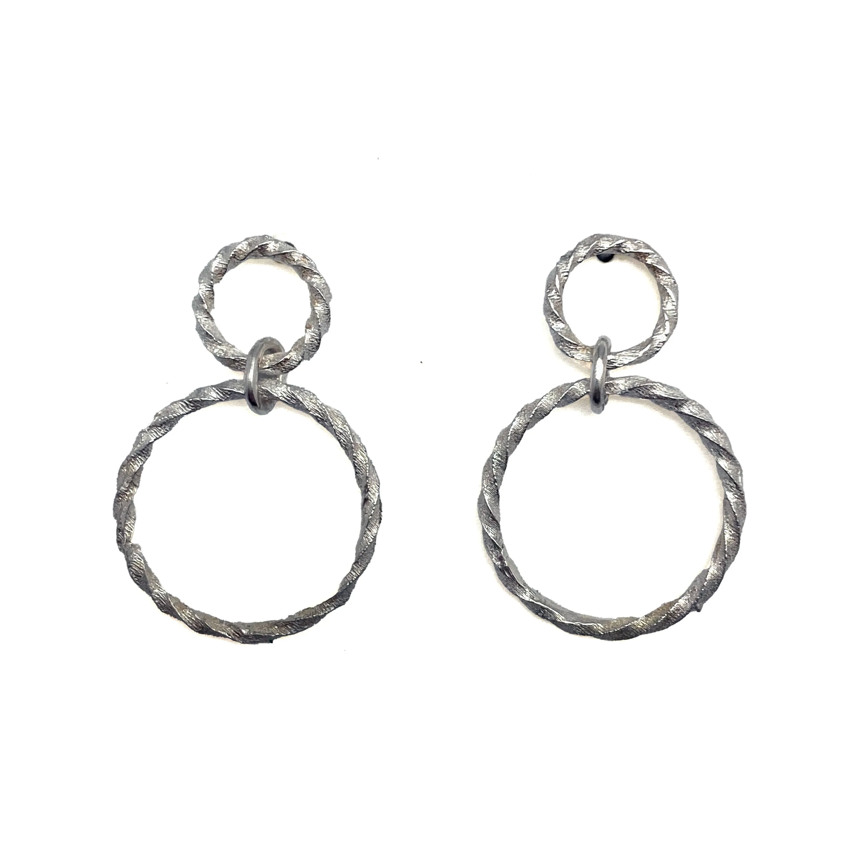 Petite Silver Double Hoop Earrings