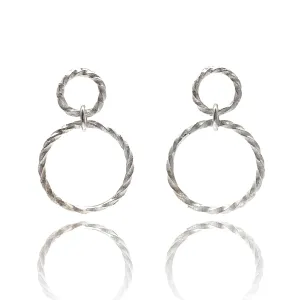 Petite Silver Double Hoop Earrings