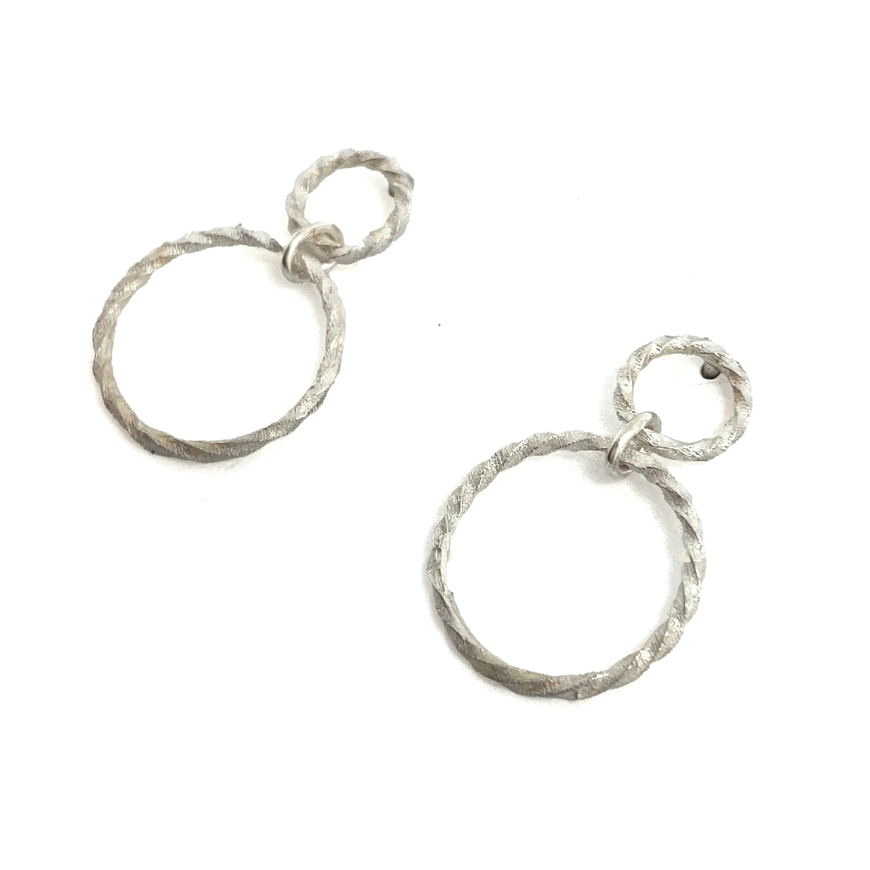 Petite Silver Double Hoop Earrings