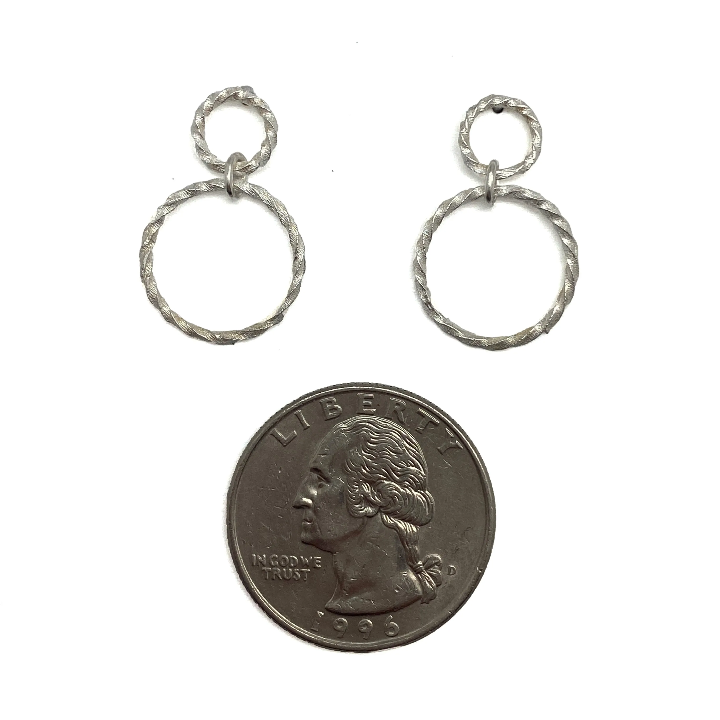 Petite Silver Double Hoop Earrings