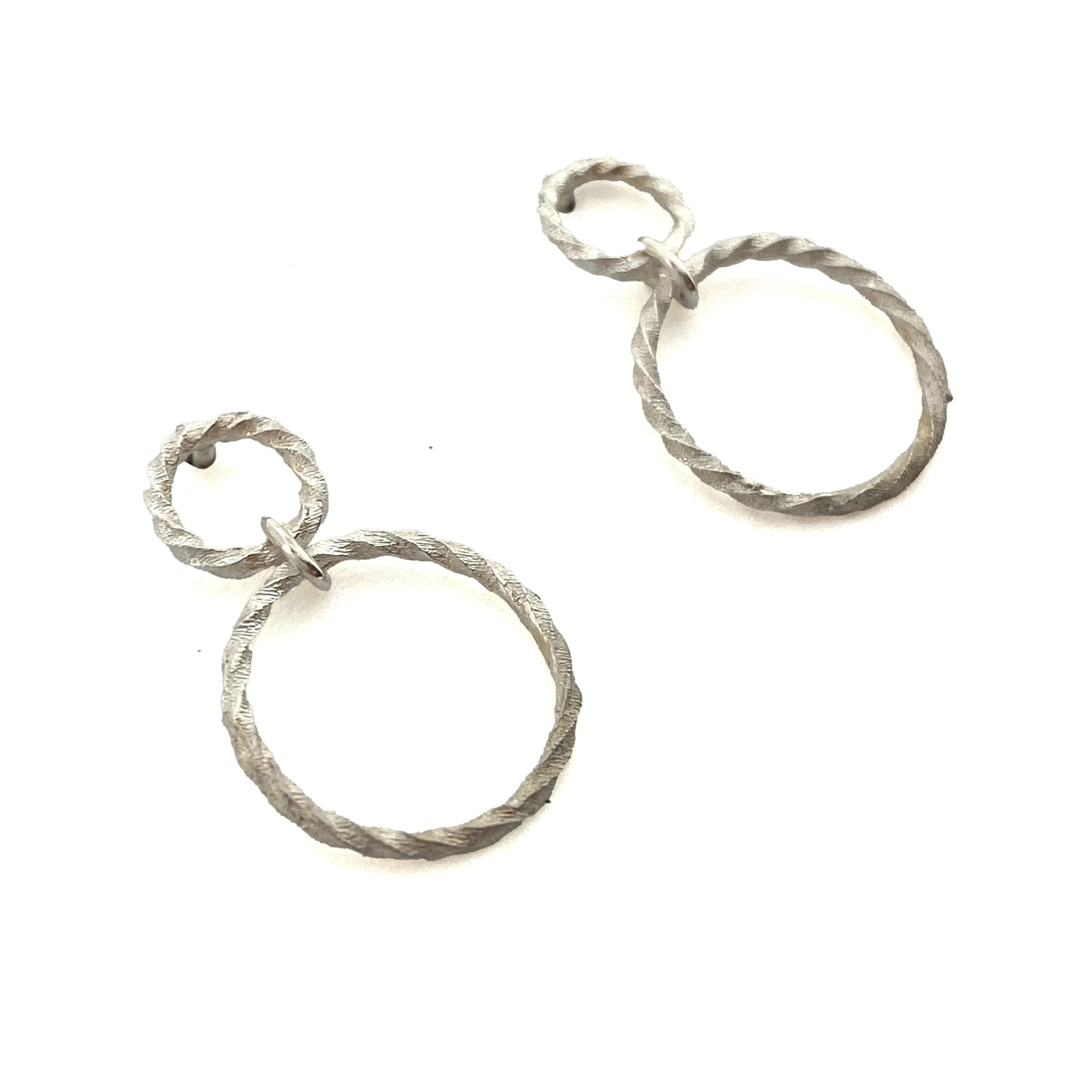 Petite Silver Double Hoop Earrings