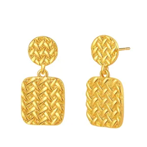 Pre Order:  Geometric Square Metal Texture Earrings