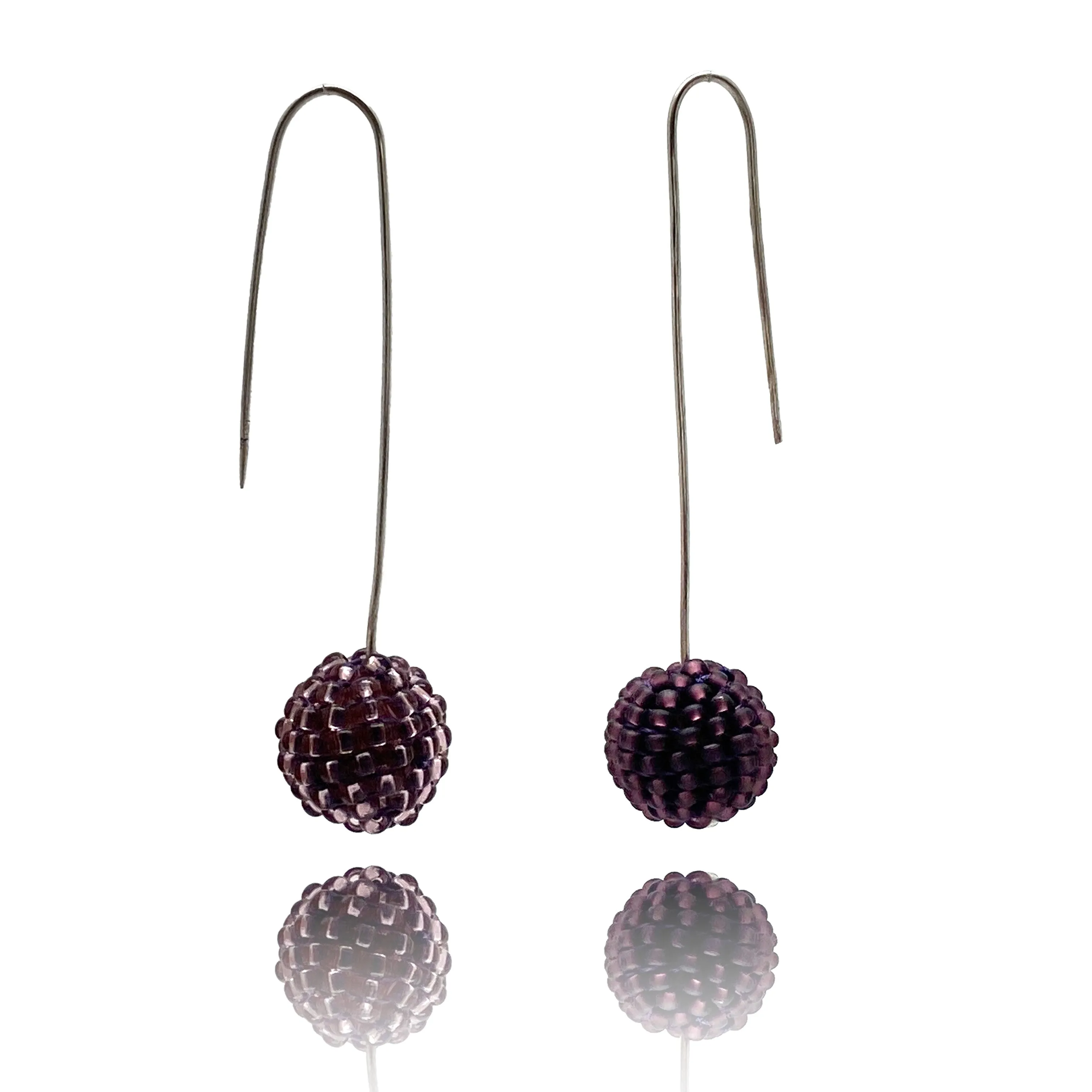 Purple Bead Earrings