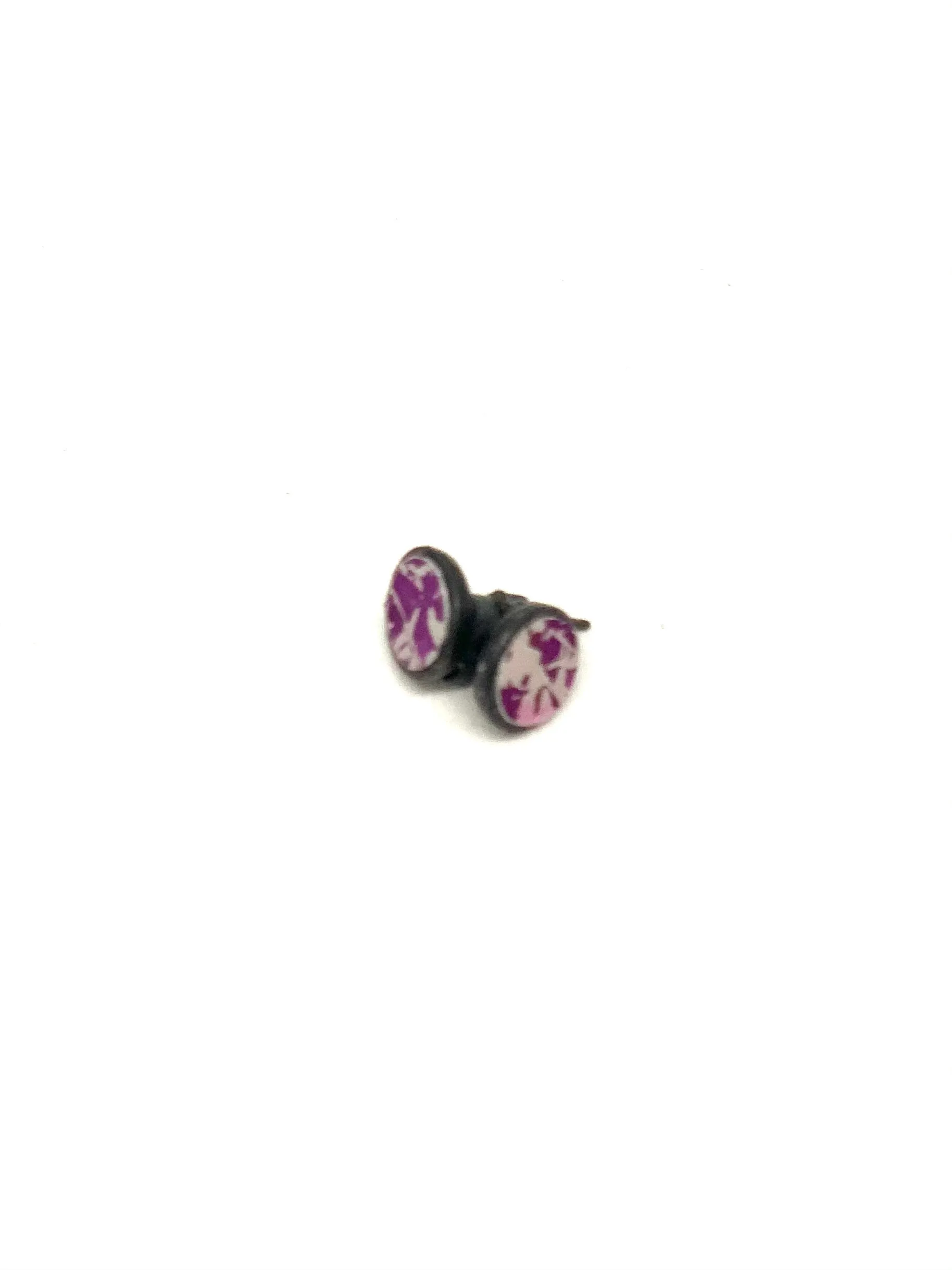 Purple Oxidised Stud Earring