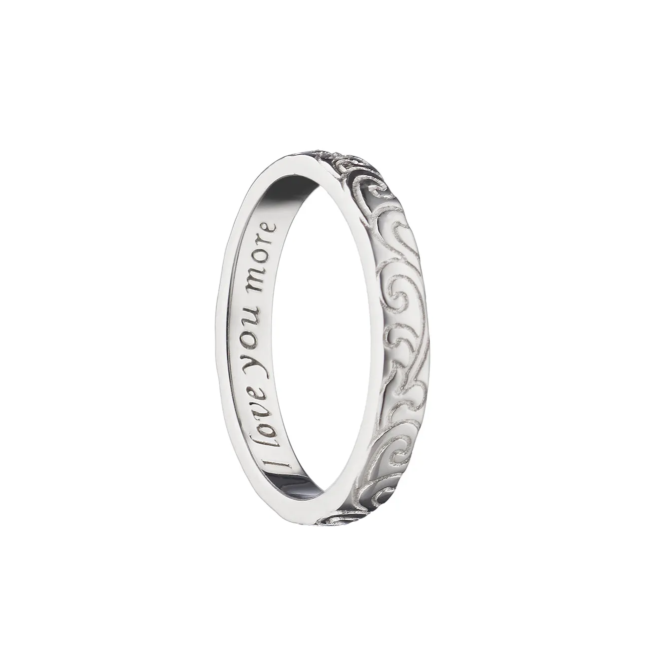 "I Love You More" Engraved Poesy Ring Necklace