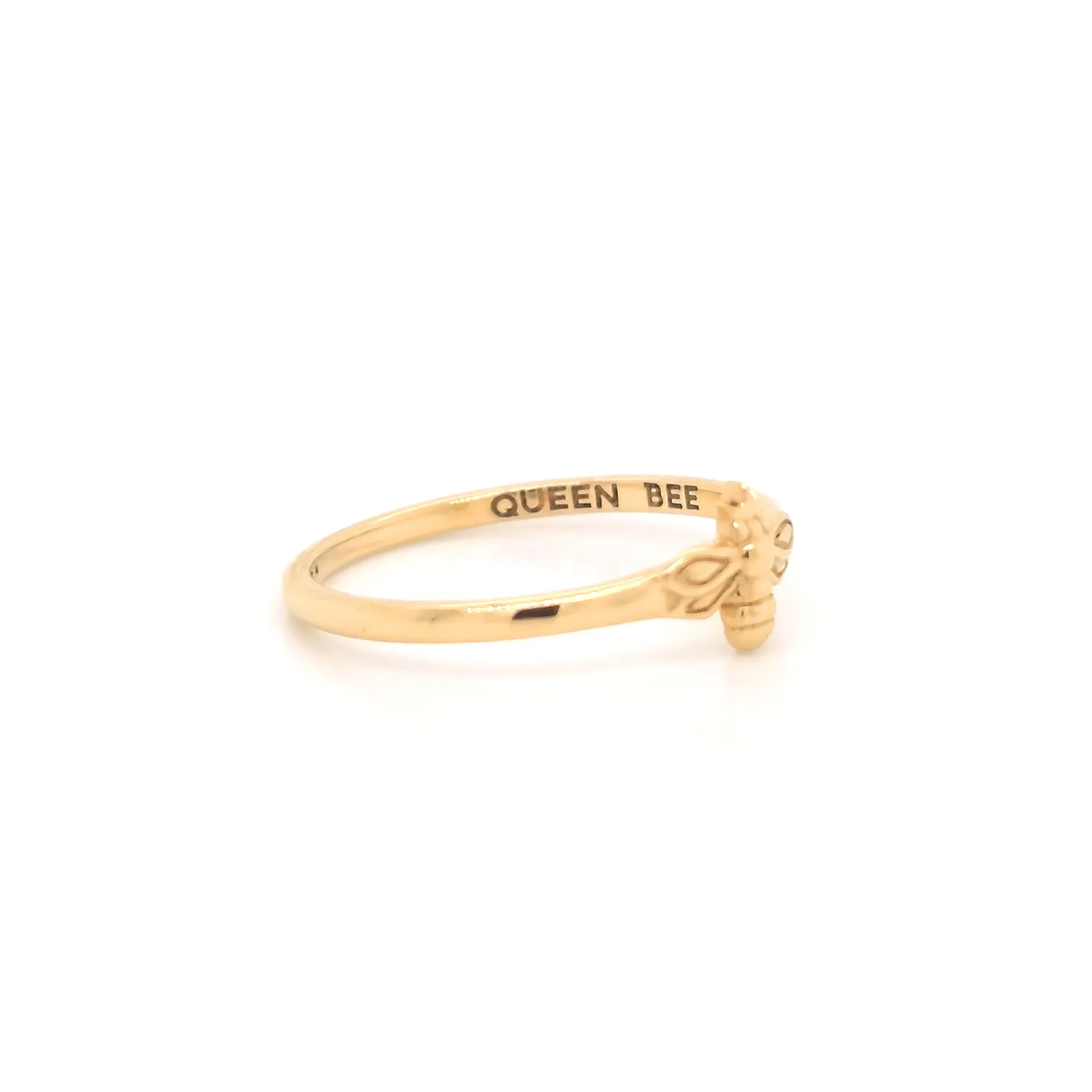 "Queen Bee" Poesy 18K Gold Stackable Ring