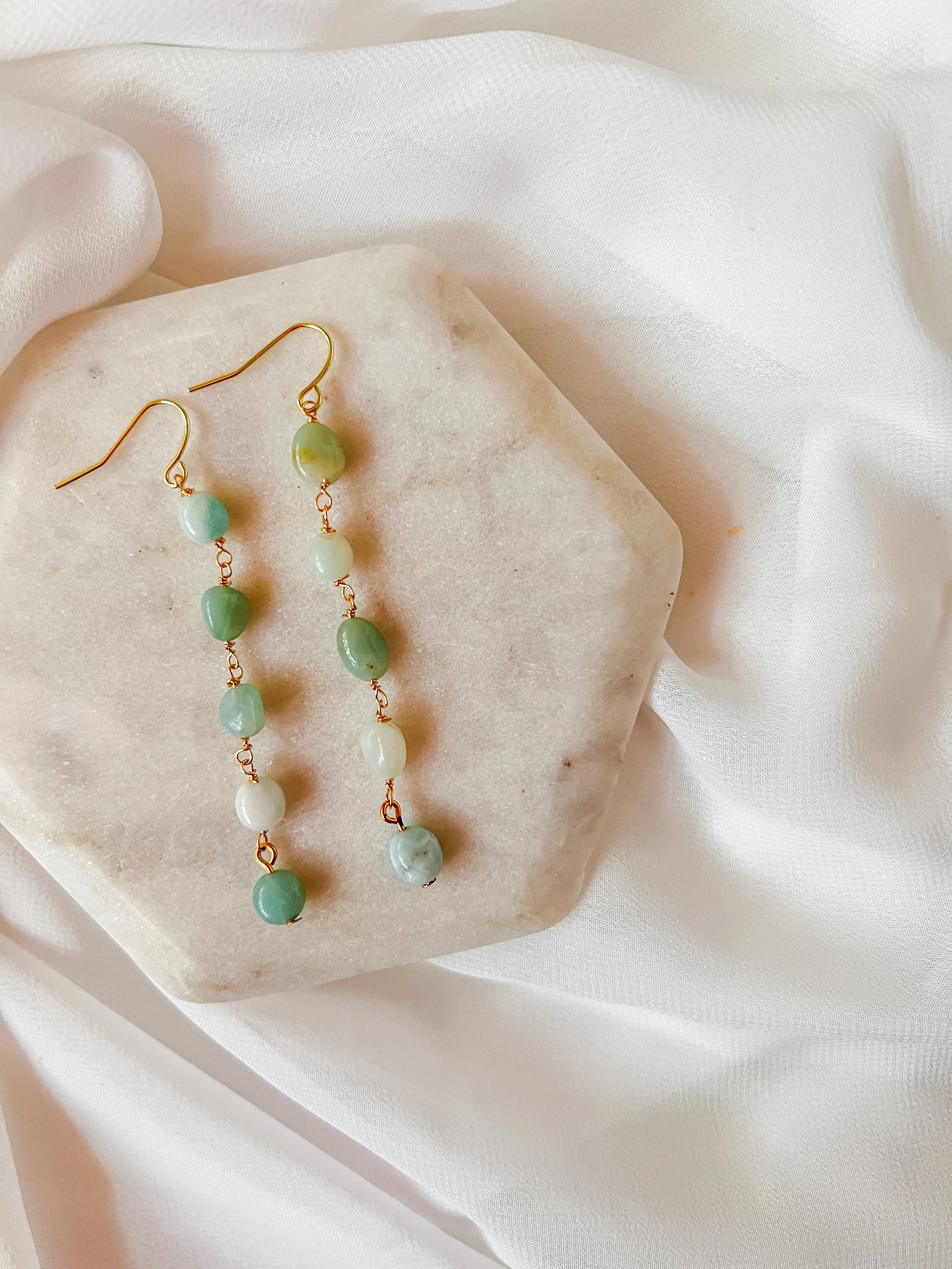 Raleigh | Aquamarine Beaded Earrings