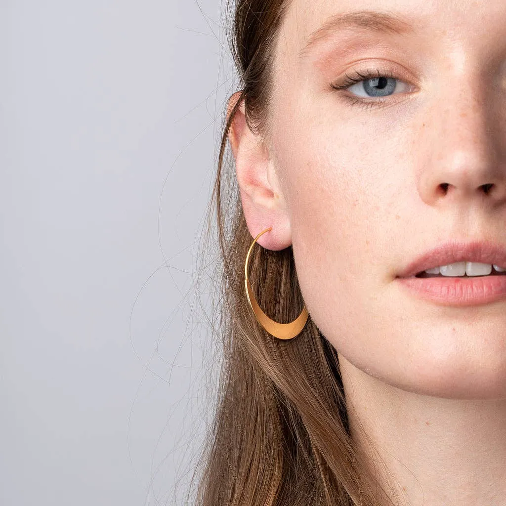 Refined Earring Collection - Crescent Hoop