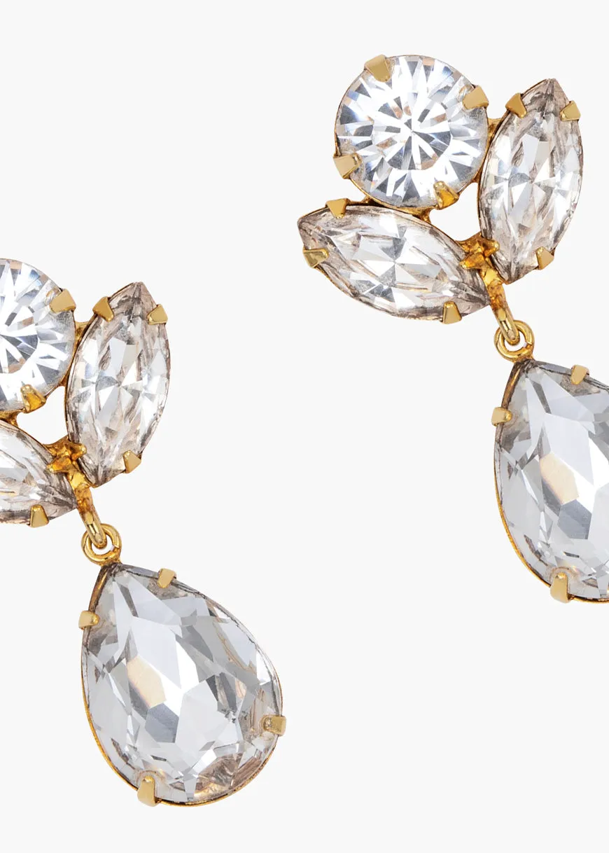 Rily Earrings -- Crystal Antique Gold