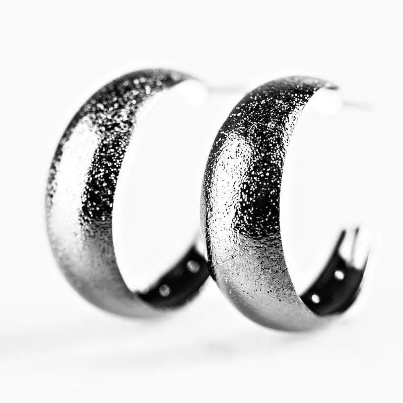 Ring the Bells Black Hoop Earrings